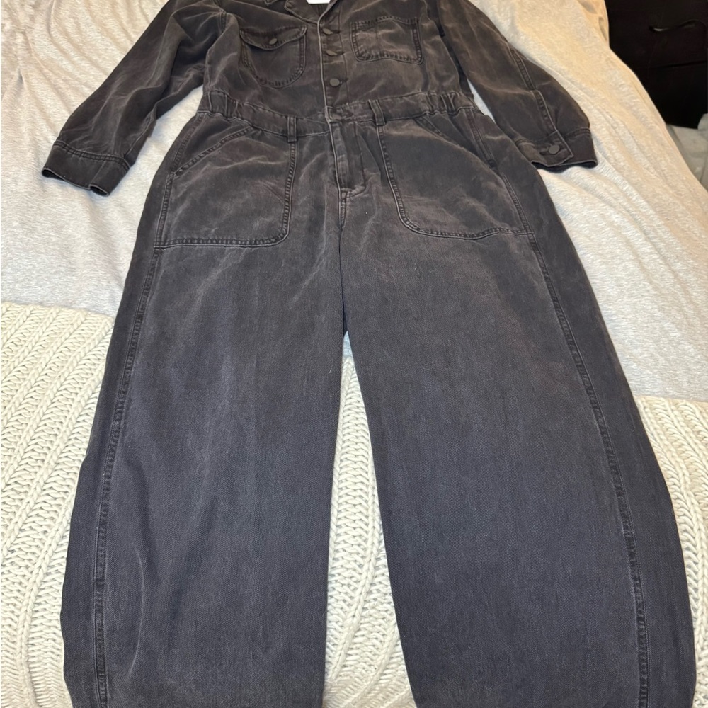 Universal Thread Black Denim Utility Jumpsuit Siz… - image 4